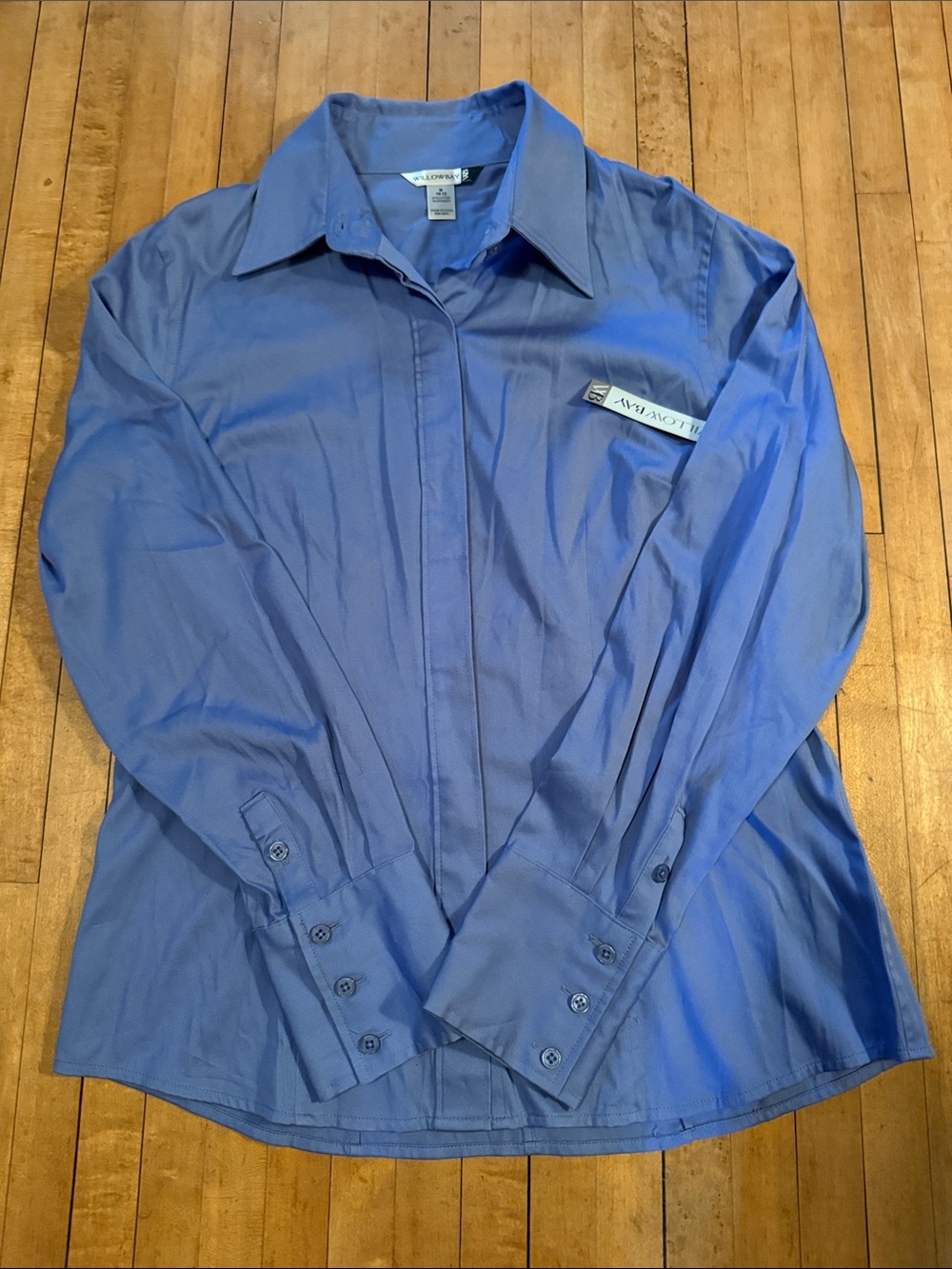 Willow Bay Women's Blue Button-Front Dress Shirt